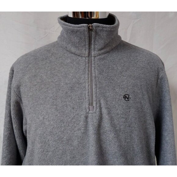 Nautica Competition Mens Large Grey 1/4 Zip Fleece Logo Pullover Jacket - Picture 4 of 11